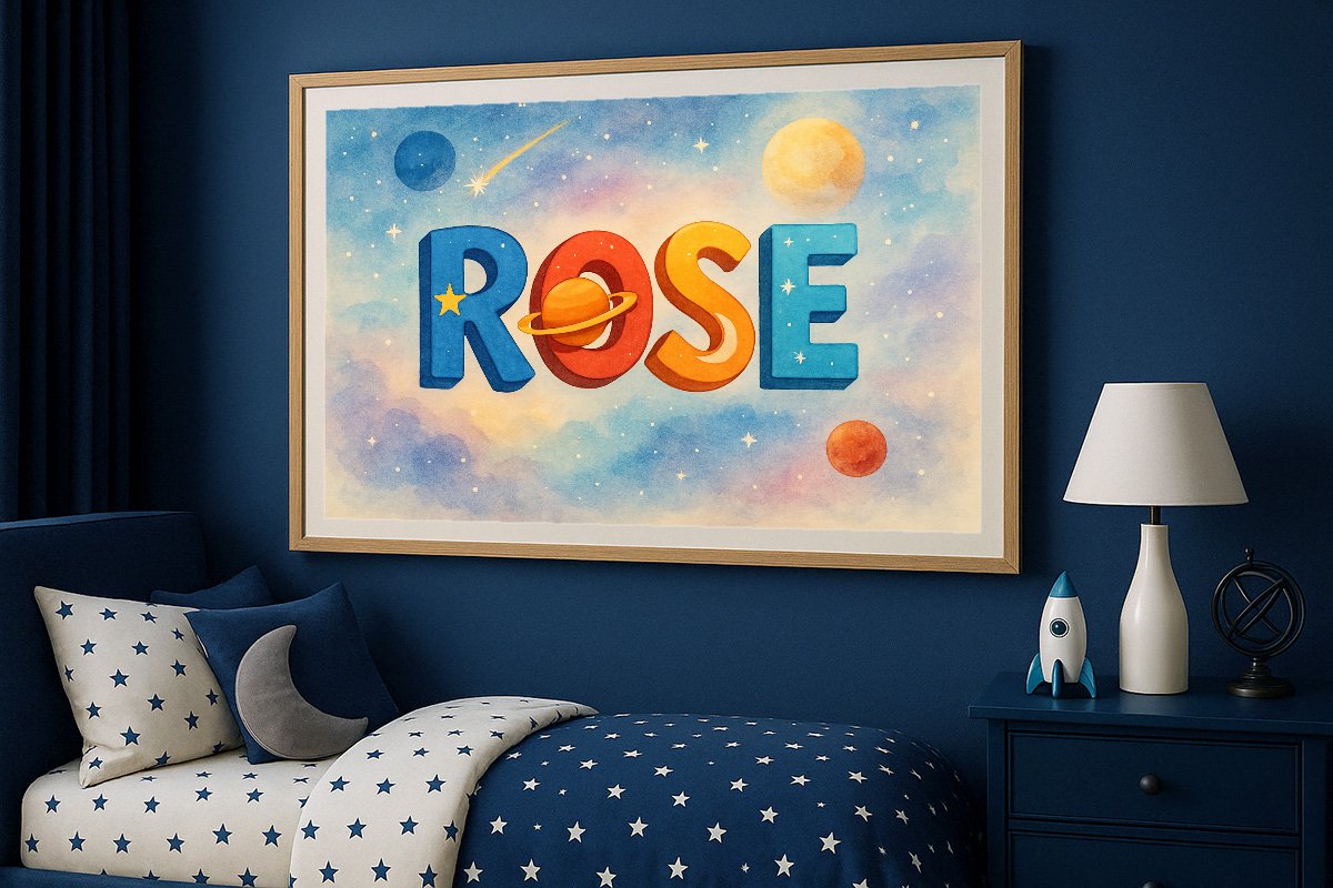 Rose Personalized Outer Space Art 1235