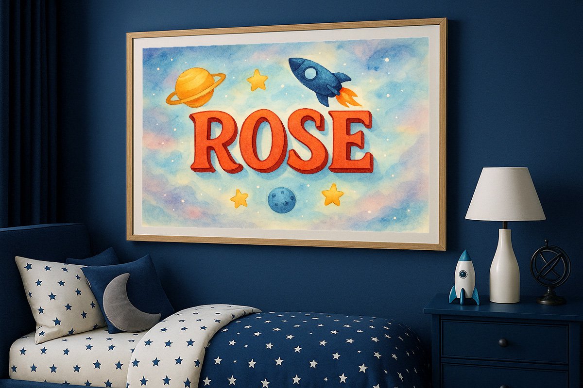Rose Personalized Outer Space Art 1236
