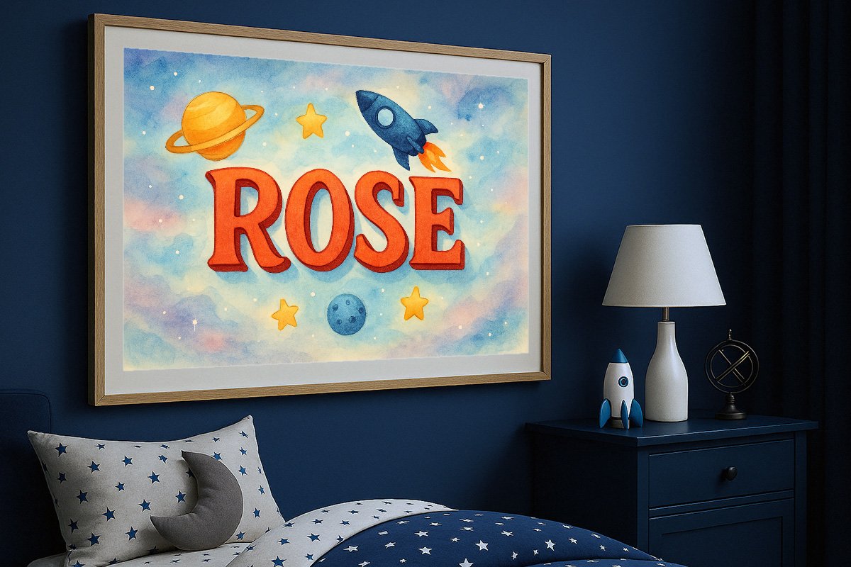 Rose Personalized Outer Space Art 1236