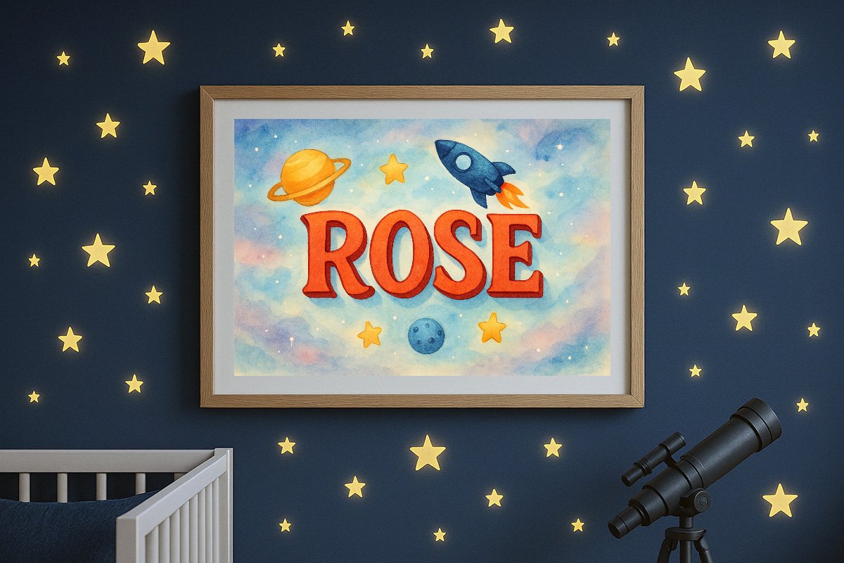 Rose Personalized Outer Space Art 1236