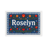 Roselyn Name Art - Floral Farmhouse personalized wall print for kids