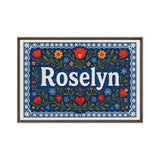 Roselyn Name Art - Floral Farmhouse personalized wall print for kids