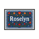 Roselyn Name Art - Floral Farmhouse personalized wall print for kids