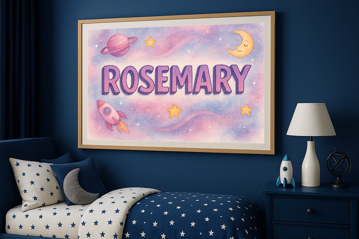 Rosemary Personalized Outer Space Art 1556