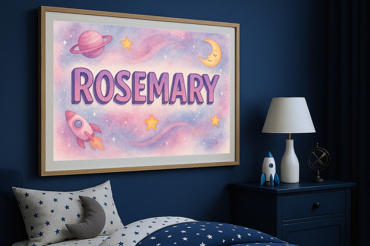 Rosemary Personalized Outer Space Art 1556