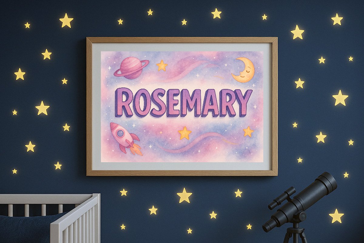 Rosemary Personalized Outer Space Art 1556