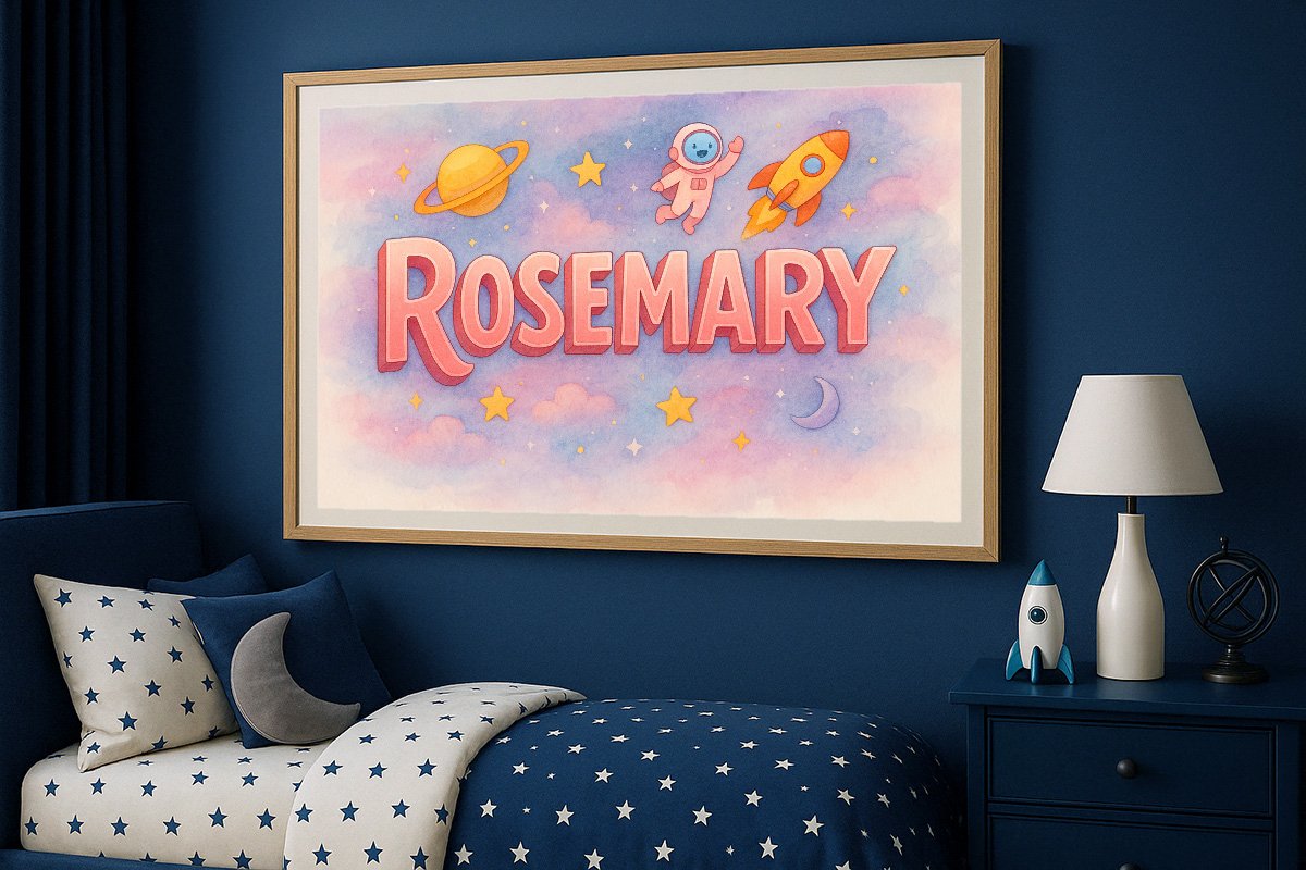 Rosemary Personalized Outer Space Art 1557