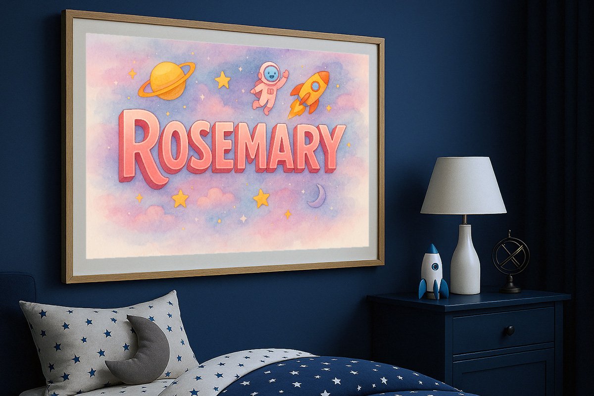 Rosemary Personalized Outer Space Art 1557