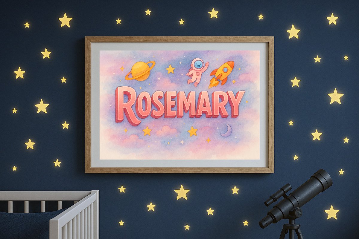Rosemary Personalized Outer Space Art 1557