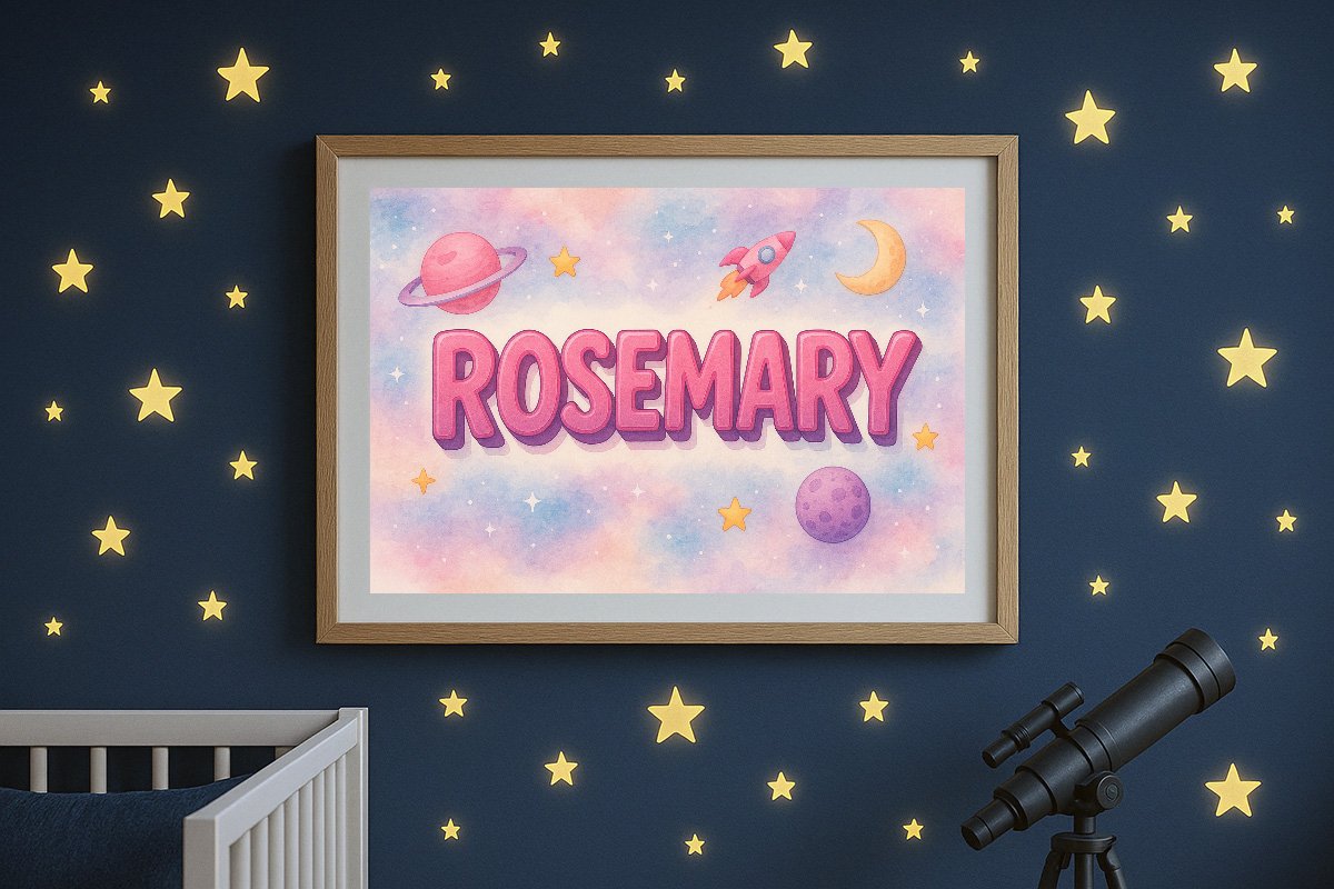 Rosemary Personalized Outer Space Art 1558