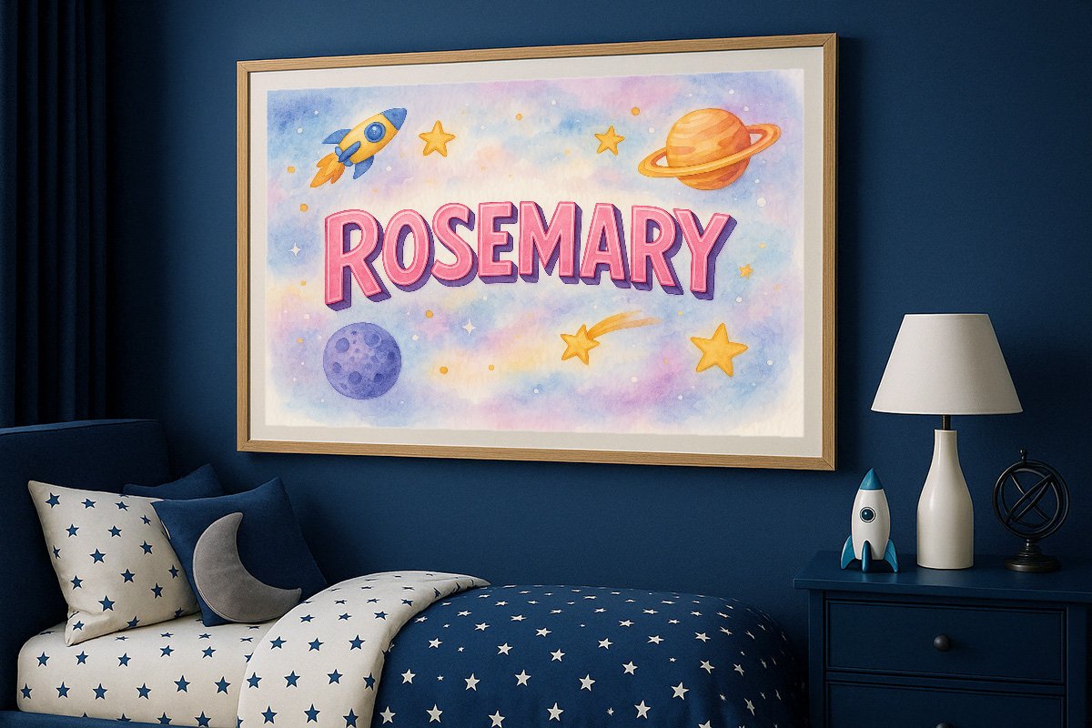 Rosemary Personalized Outer Space Art 1559