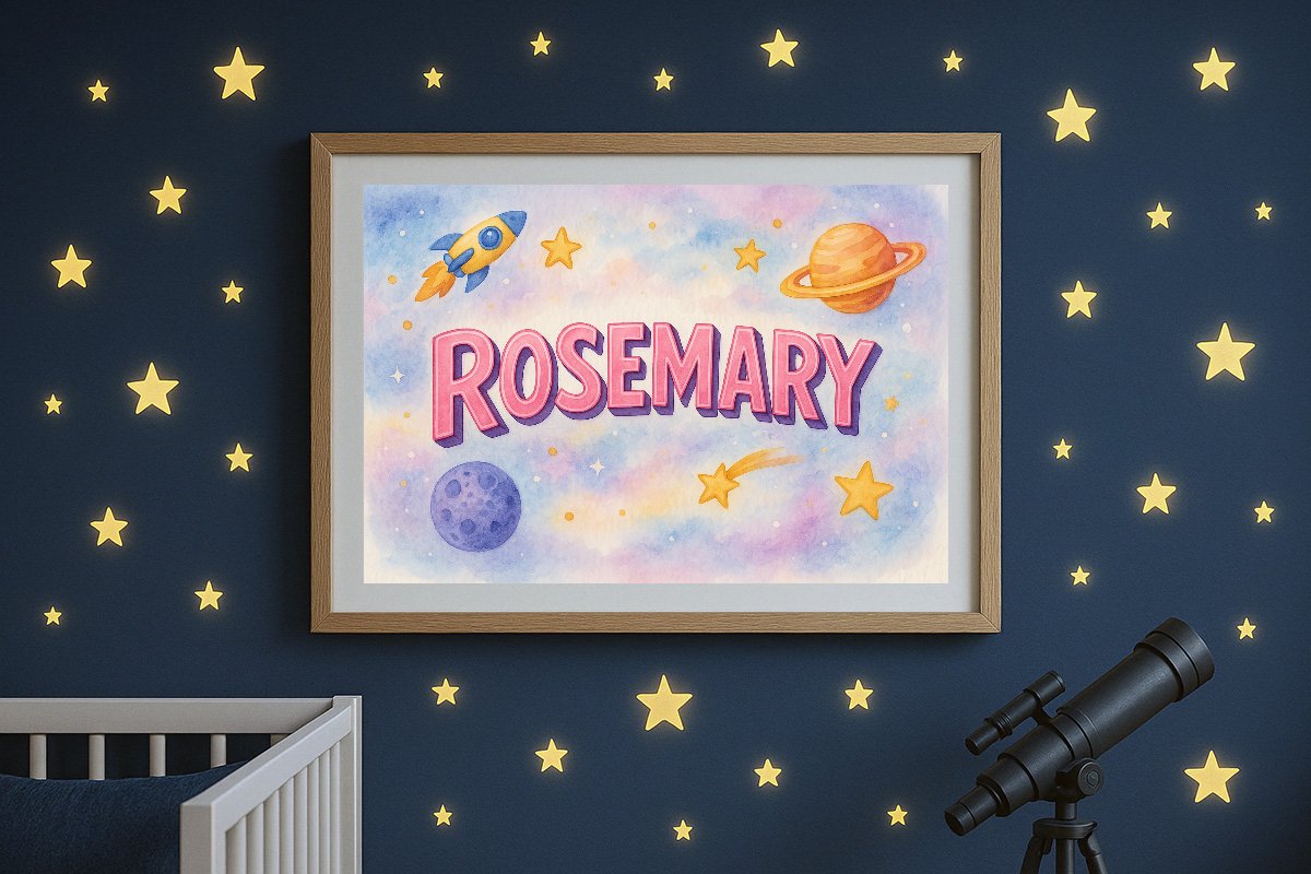 Rosemary Personalized Outer Space Art 1559