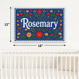 Rosemary Name Art - Floral Farmhouse personalized wall print for kids