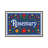 Rosemary Name Art - Floral Farmhouse personalized wall print for kids