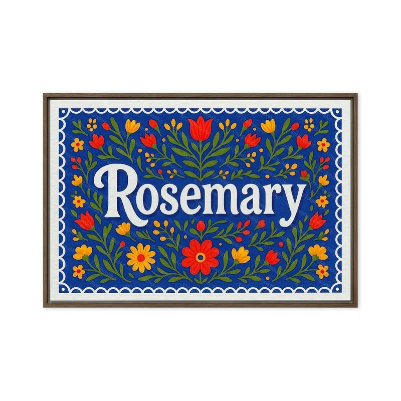 Rosemary Name Art - Floral Farmhouse personalized wall print for kids