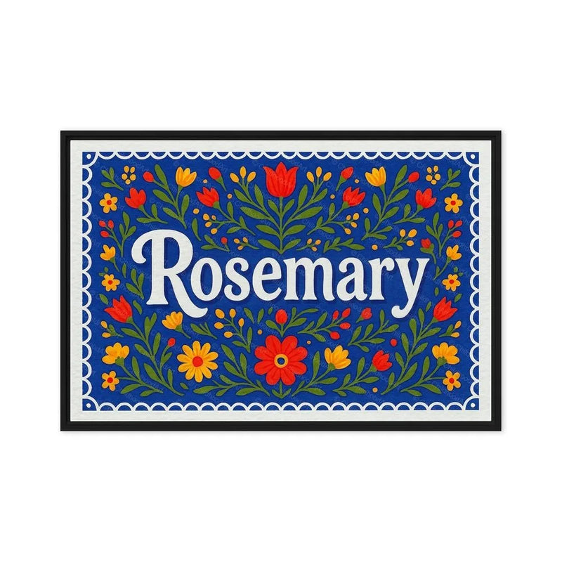 Rosemary Name Art - Floral Farmhouse personalized wall print for kids