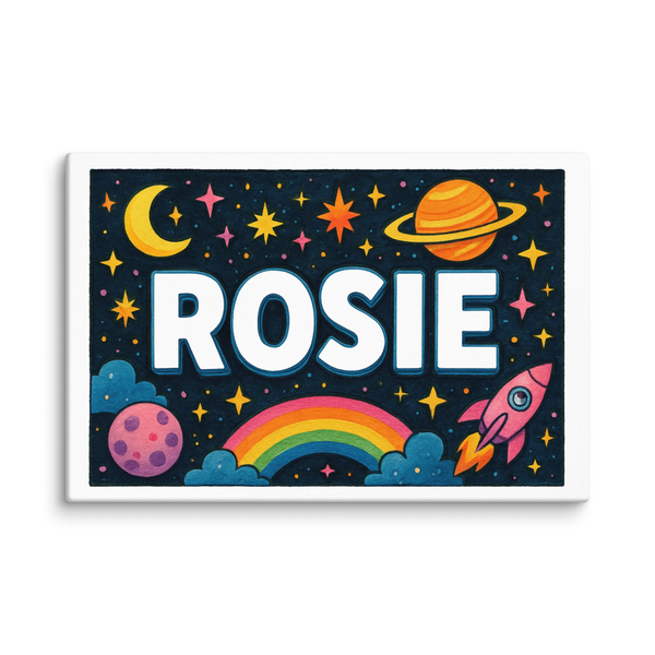 Rosie Name Art - Space Explorers Personalized Wall Art