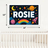 Rosie Name Art - Space Explorers personalized wall print for kids