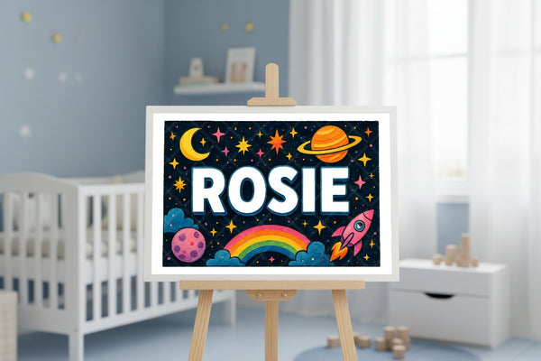 "Rosie" Amongst the Stars Personalized Space Artwork