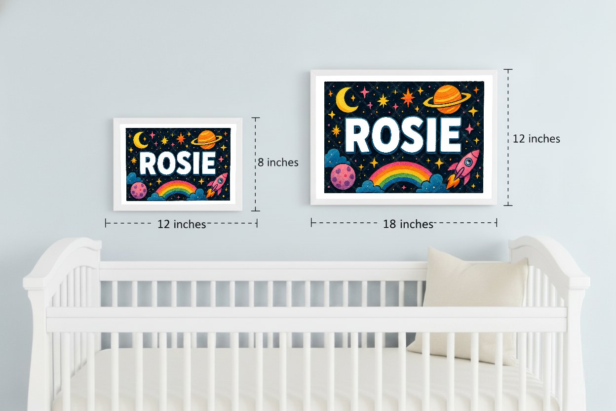 Personalized space name art for Rosie
