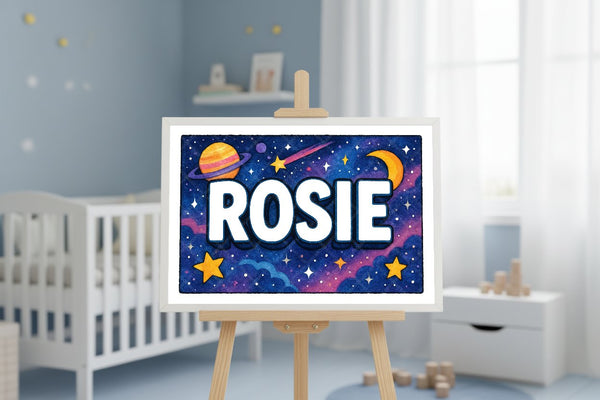 "Rosie" Amongst the Stars Personalized Space Artwork