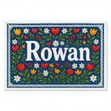 Rowan Name Art - Floral Farmhouse personalized wall print for kids