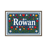 Rowan Name Art - Floral Farmhouse personalized wall print for kids
