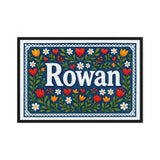 Rowan Name Art - Floral Farmhouse personalized wall print for kids