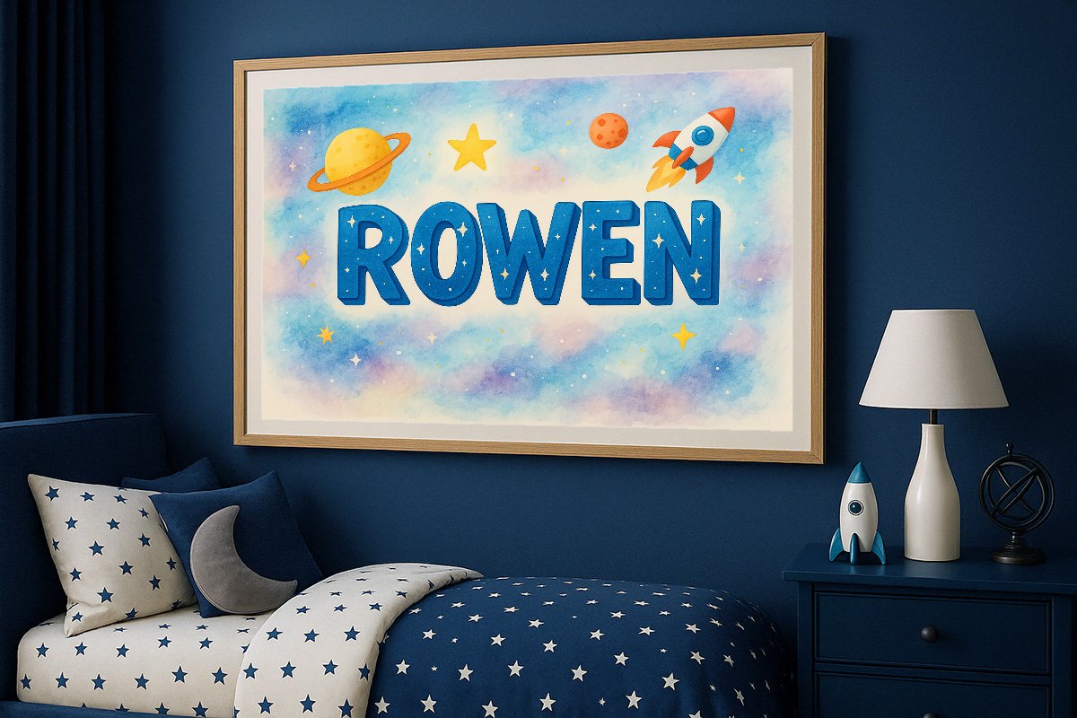 Rowen Personalized Outer Space Art 1193