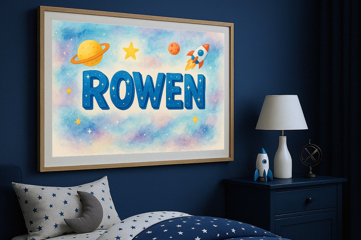 Rowen Personalized Outer Space Art 1193