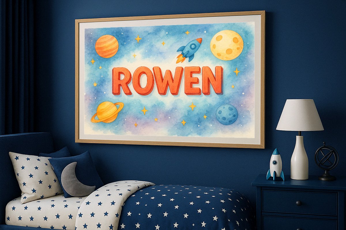 Rowen Personalized Outer Space Art 1195