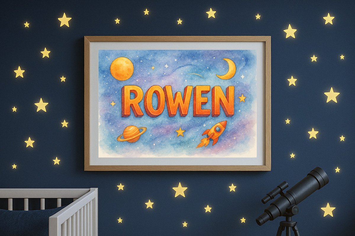 Rowen Personalized Outer Space Art 1196