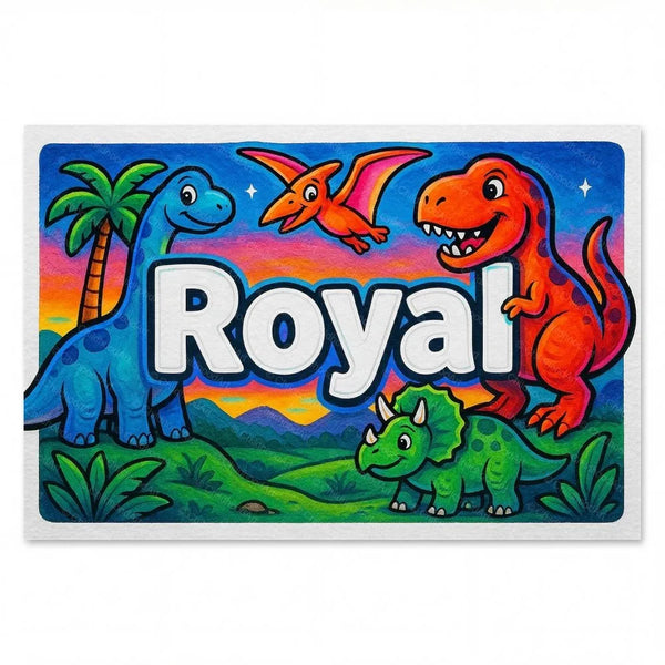 Royal Name Art - Dinosaur Adventure Personalized Wall Art