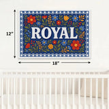 Royal Name Art - Floral Farmhouse personalized wall print for kids
