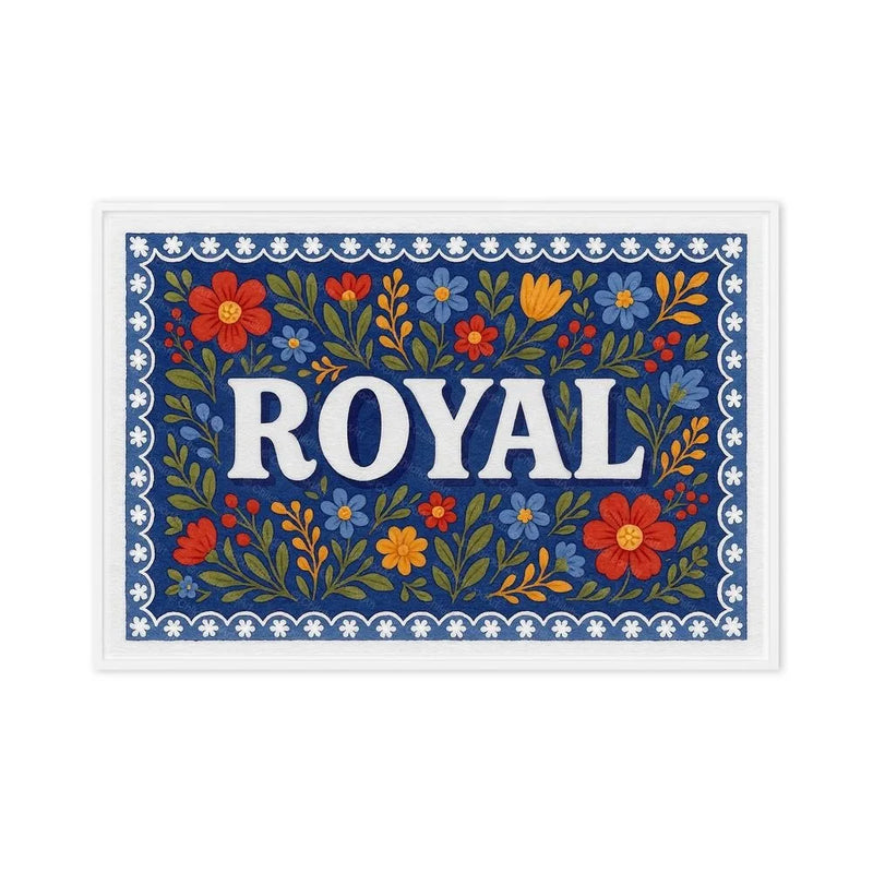 Royal Name Art - Floral Farmhouse personalized wall print for kids