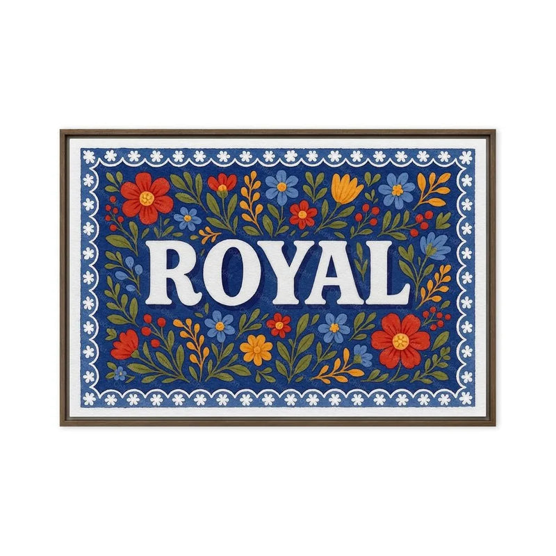 Royal Name Art - Floral Farmhouse personalized wall print for kids