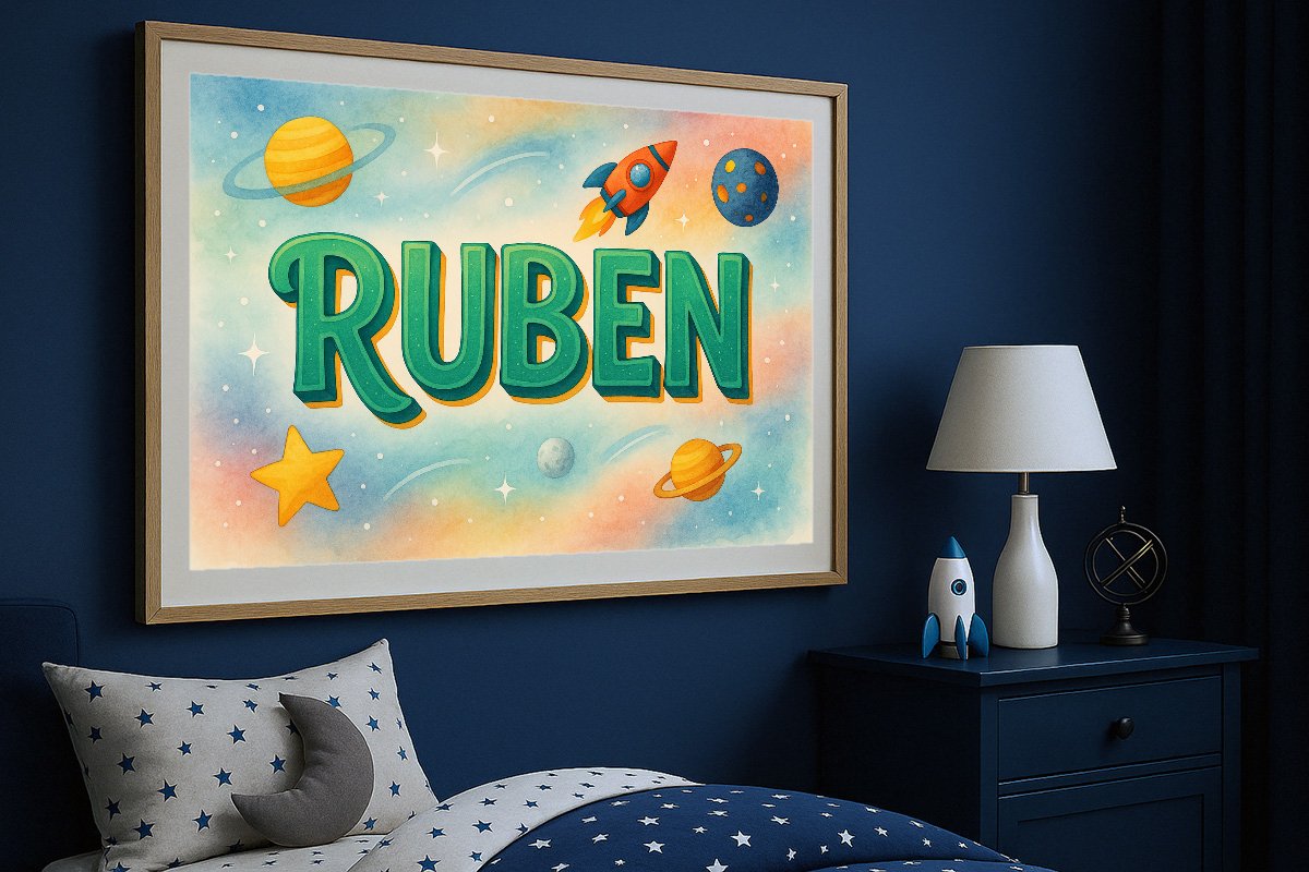 Ruben Personalized Outer Space Art 06