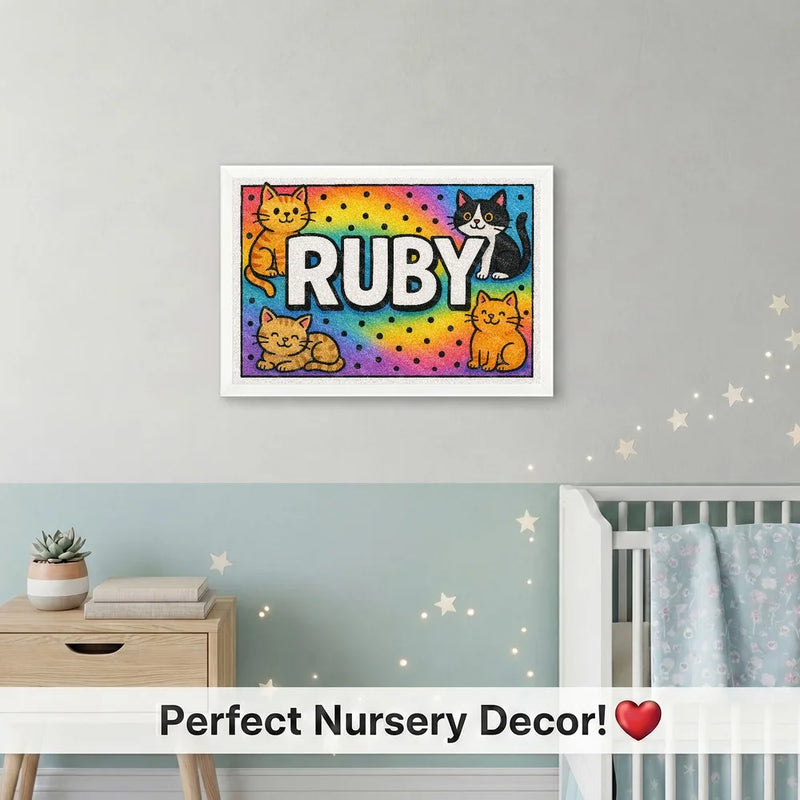 Playful personalized cat name art for Ruby