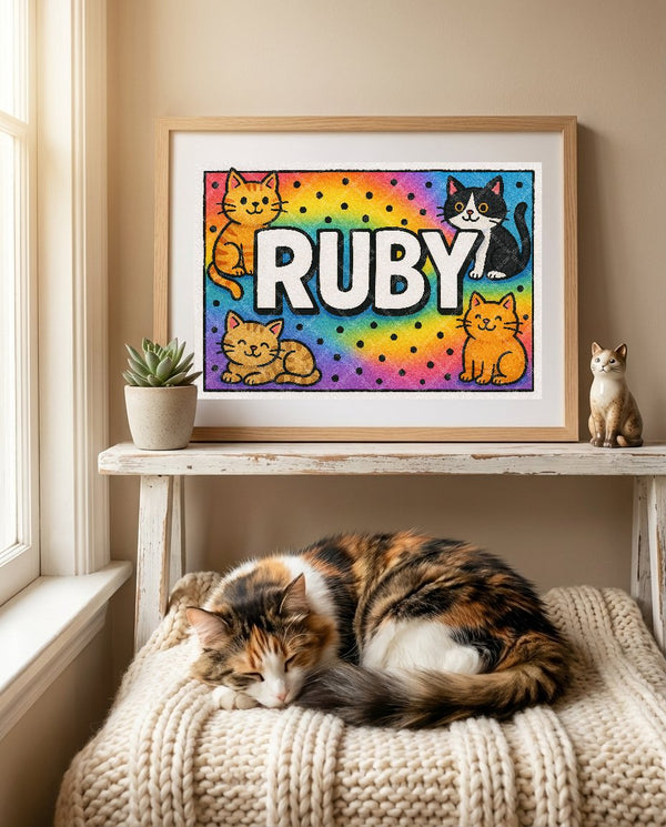 Ruby Colorful Cats Art