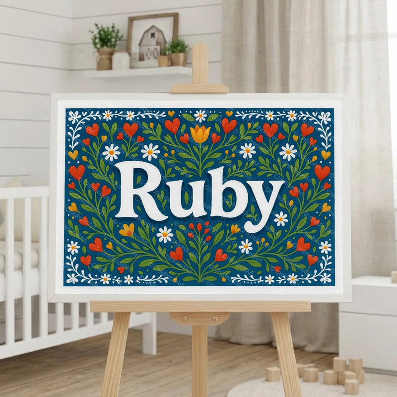 Calm personalized name art for Ruby
