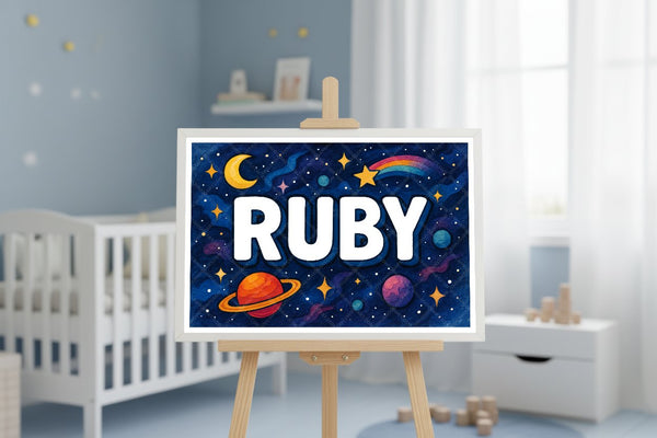 "Ruby" Amongst the Stars Personalized Space Artwork