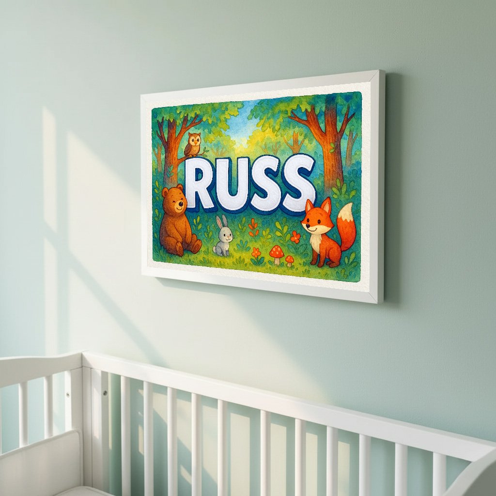 Personalized name art for Russ