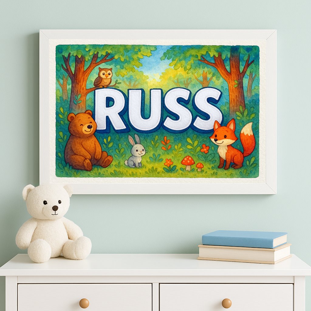 Personalized name art for Russ