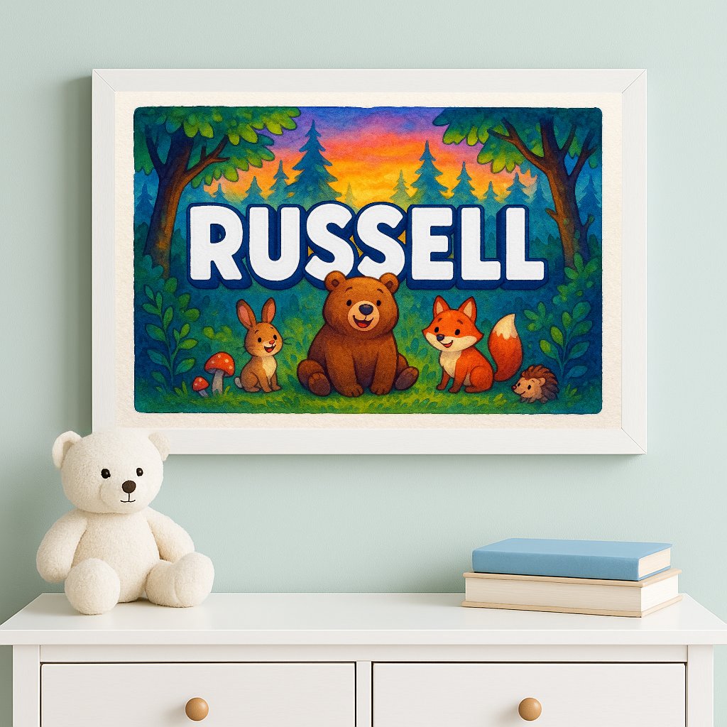 Personalized name art for Russell