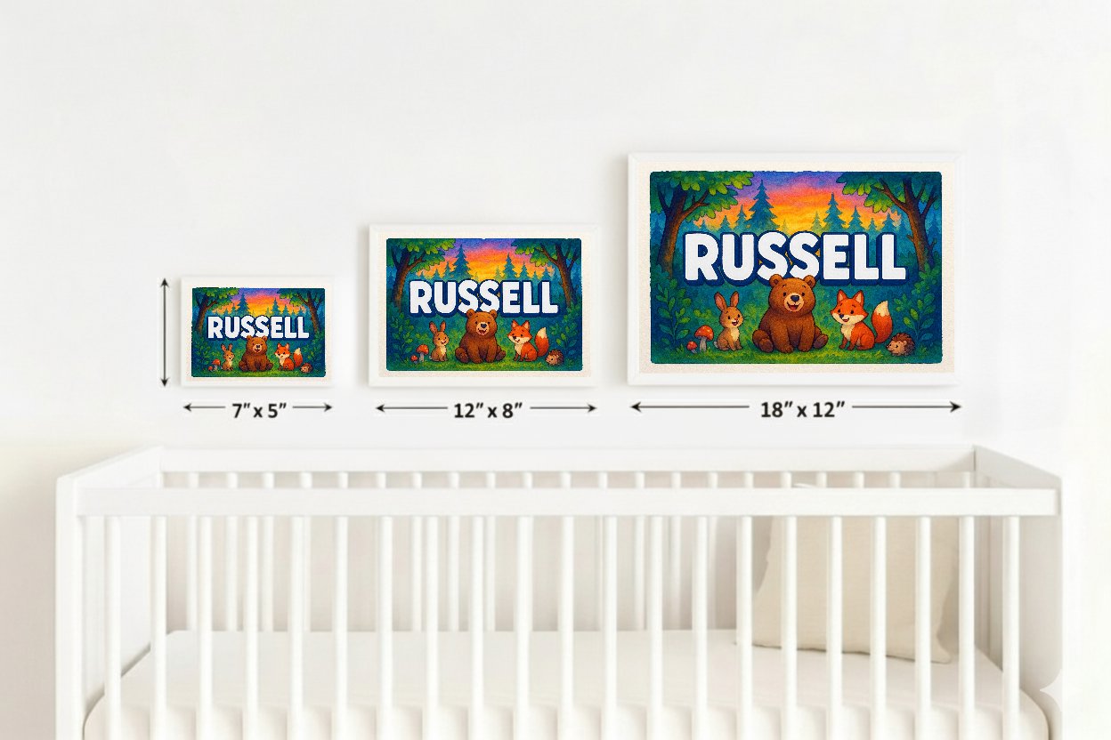 Personalized name art for Russell