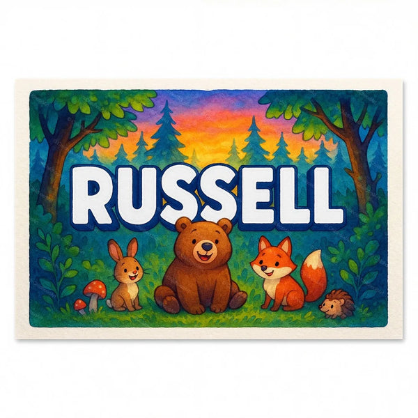Russell Personalized Forest Friends Art