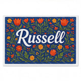 Calm personalized name art for Russell