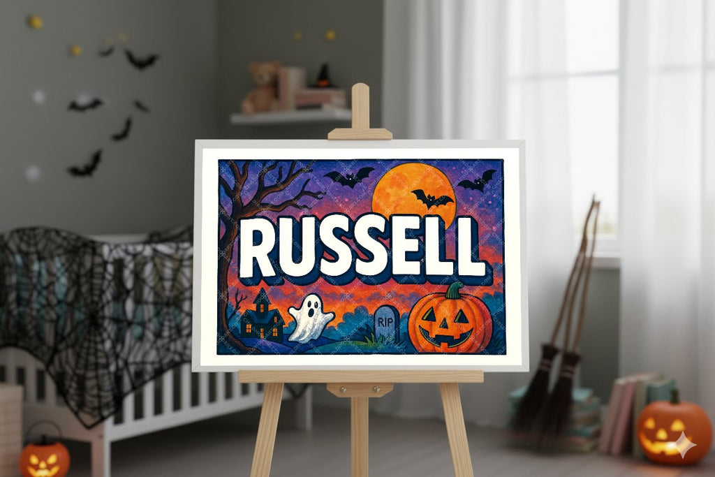 Personalized name art for Russell