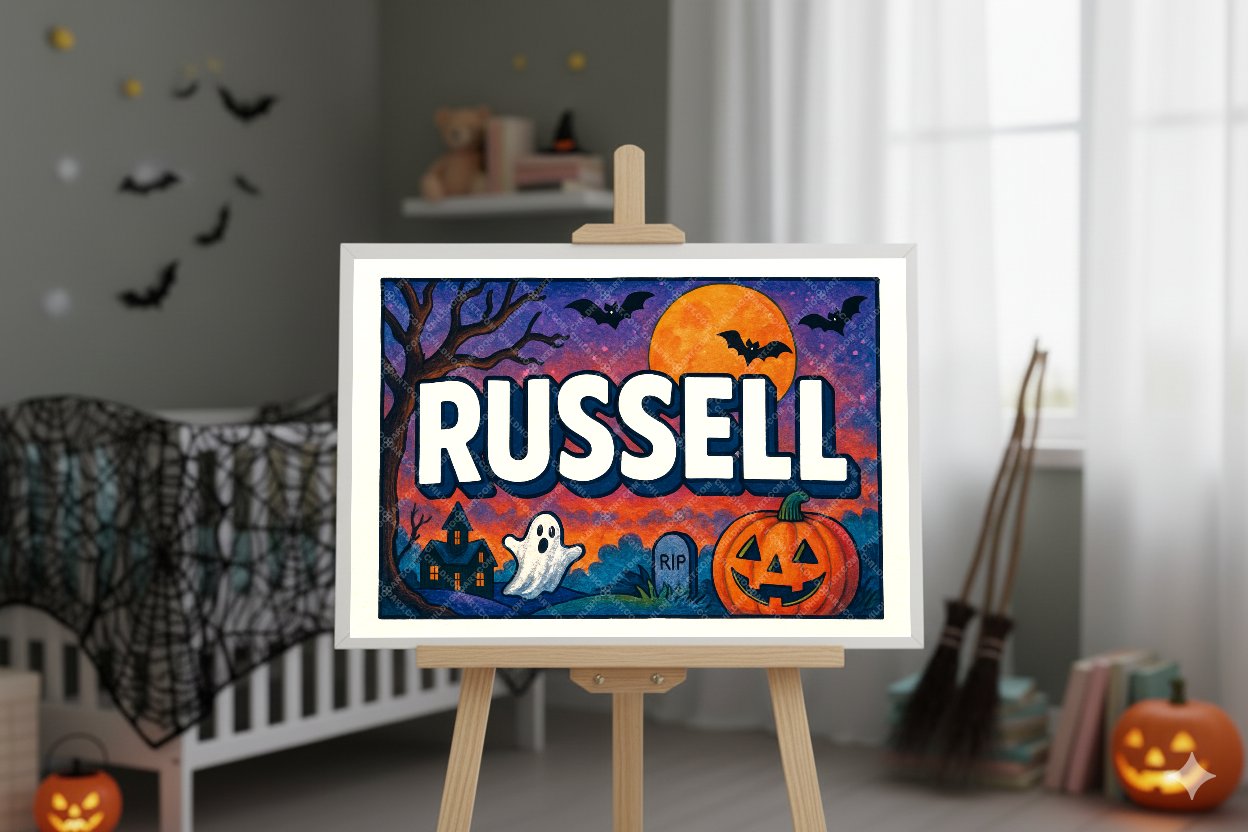 Personalized name art for Russell