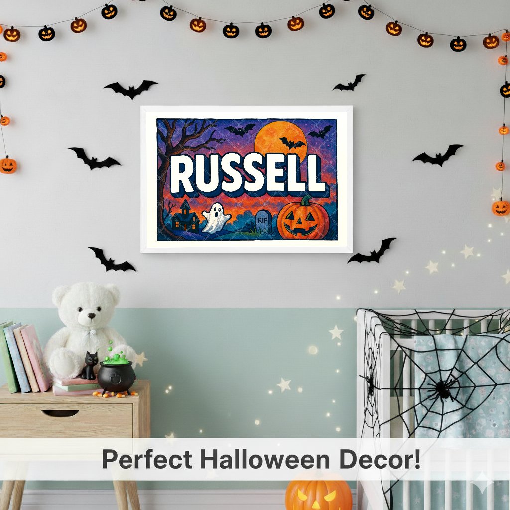 Personalized name art for Russell